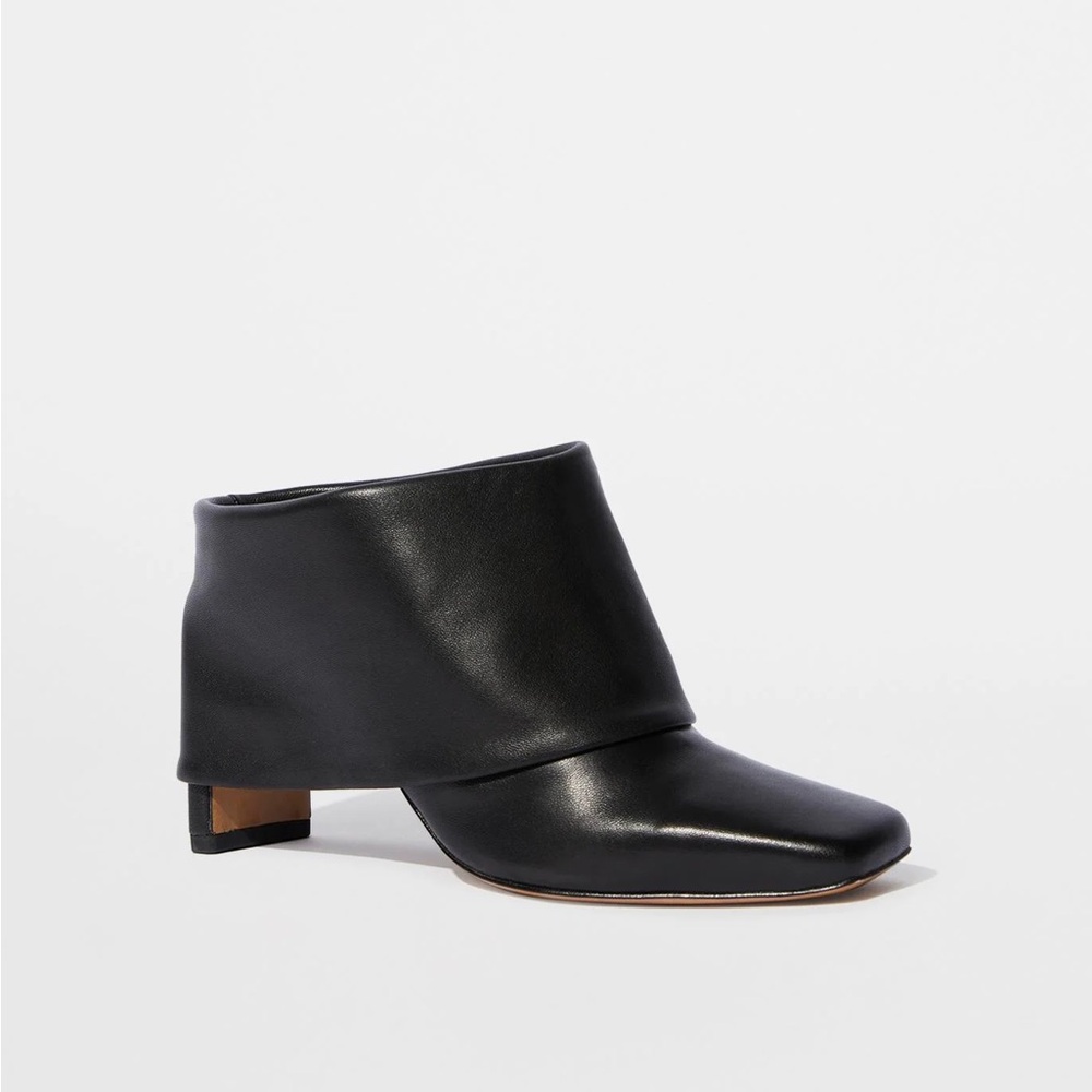 Jonathan Simkhai Karine Foldover Black Leather Bootie- size 40/9